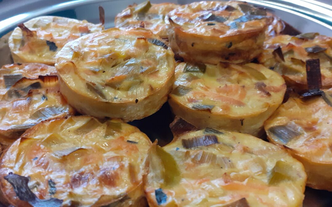 Muffins de poireaux et saumon fumé