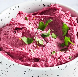 Houmous de betterave aux haricots rouges